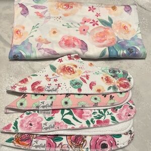 Copper Pearl 4-Pack Bandana Bibs, Bloom Set & Bloom Multi Use Cover